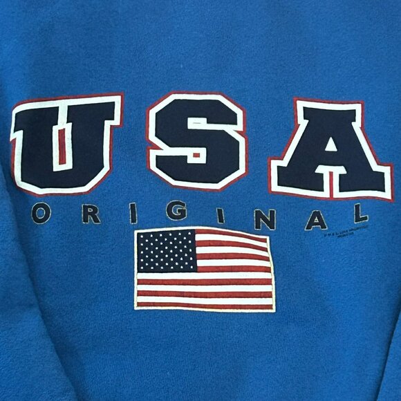 Vintage Soffee Fleece Royal Blue "USA Original" Sweatshirt ~ Women's Size XL - Picture 2 of 4